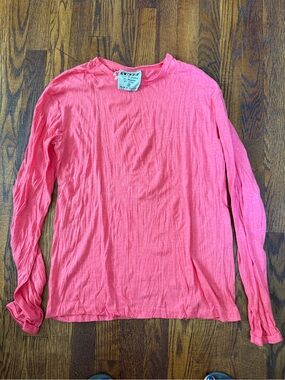 Lightweight Pink Long Sleeve Crewneck Tee